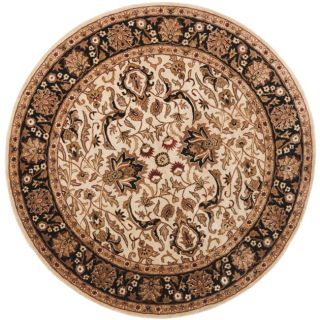 Handmade Persian Legend Ivory/ Black Wool Rug (8 Round)