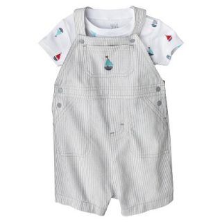 Just One YouMade by Carters Newborn Boys Shortall Set   Grey/White NB