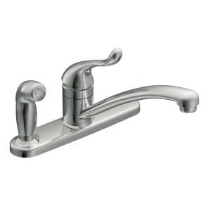 MOEN Adler Single Handle Low Arc Side Sprayer Kitchen Faucet in Chrome CA87534