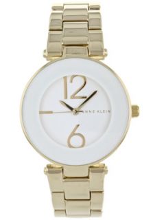 Anne Klein AK 1074WTGB  Watches,Womens White Dial Gold Tone Stainless Steel, Casual Anne Klein Quartz Watches