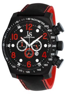 Joshua & Sons JS 14 RD  Watches,Mens Black Dial Black Leather, Casual Joshua & Sons Quartz Watches