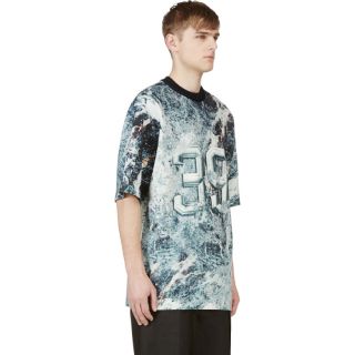 Juun.J Green Marbled 39 Printed Neoprene T Shirt