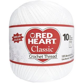 Coats & Clark Yarn  Red Heart Classic Crochet Thread Size 10 White