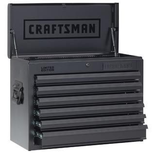 Craftsman  26 in Wide 6 Drawer Heavy Duty Top Chest, Flat Black