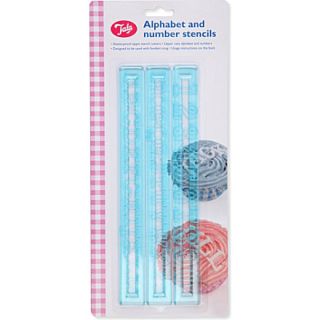TALA   Pack of three alphabet and number icing stencils