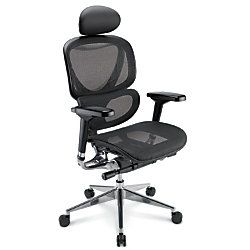Realspace PRO 9500 Series Mesh Multi Function Chair With Headrest 52 35 H x 26 35 W x 26 45 D Black