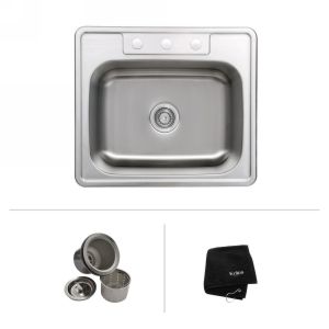 Kraus KTM25 Professional Stainless Steel  Drop In Single Bowl Kitchen Sinks