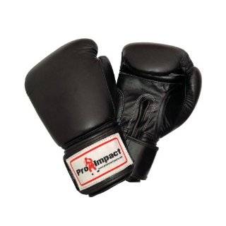 Genuine Leather Boxing Gloves Black 16 Oz. Pro Impact ($80 Value)