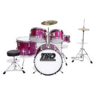 TKO 424 5 Piece Drum Set with Cymbals, Drum Throne & Bass Pedal; Color 