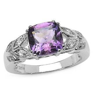    Gold and Silver Amethyst Sterling Silver Ring Size 9 Clothing