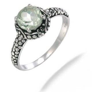 7MM Green Amethyst Ring In Sterling Silver 1.30CT (Available In Sizes 
