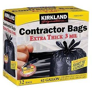 Black Contractor Bags, 42 Gallon, 33x48, 3.0 Mil, 50/case  