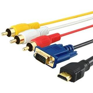  HDMI to 3 RCA + VGA Cable M/M 1.8m/6ft Electronics