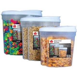   Plastic 3 Piece Cereal Dispenser Set   Dry Food Storage Containers