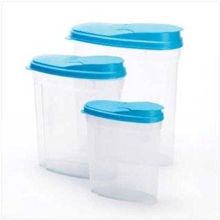 3Pc Plastic Kitchen Food Cereal Storage Container Set