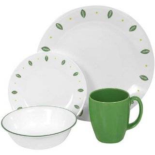 Corelle Contours Neo Leaf 16 Piece Dinnerware Set, Service for 4 