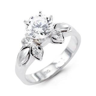  New 14k White Gold CZ Womens Wedding Engagement Ring 