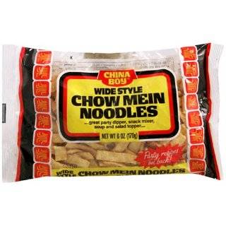 China Boy Chow Mein Noodles, Wide, 6 Ounce Bags (Pack of 12)