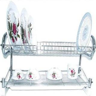 Dish Rack Solid Chrome with Draining Tray 22inch