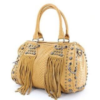 Galian Fringe Handbags Aida Snakeskin Purse Studded Bags