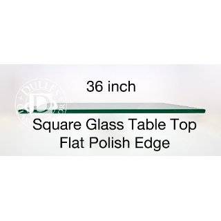 Glass Table Top 36 Square, 1/4 Thick, Flat Edge, Tempered Glass