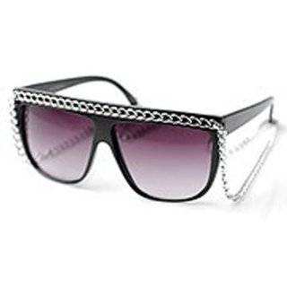  80s  EP Gaga I Flat Wayfarer Chain Sunglasses Clothing