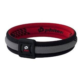 Phiten Titanium Bracelet X30 Edge, Red / Black, 7.5 Inch