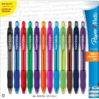  Paper Mate Profile Retractable Ballpoint Pens, 12 Blue Ink 