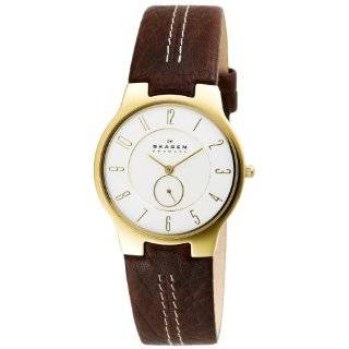    Skagen Mens 433LSL1 Slim Brown Leather Watch Skagen Watches