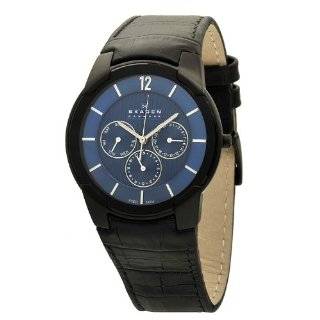    Skagen Mens 958XLBLN Steel Steel Black Blue Watch Skagen Watches