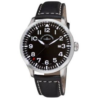Zeno Mens 6569 515Q A1 Navigator Black Leather Strap Watch