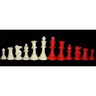 ChessCentrals Red Imperial Chess Set with Chess Pieces, Black Board 