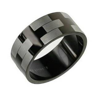  Mens Black Engravable Stainless Steel Ring Band Size 11 Jewelry