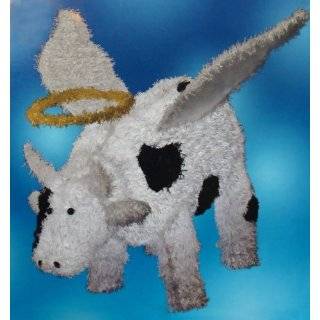 30 Pre Lit LED Outdoor Chenille Angel Cow Christmas Yard Art 