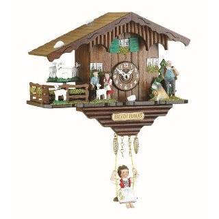   Swiss House with turning goats, quartz movement and cuckoo chime