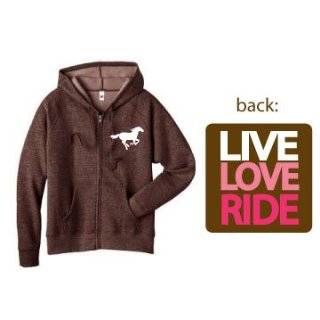 Equestrian Cowgirl Zip Hooded Live Love Ride Horse Sweatshirt