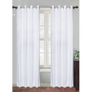 Indo White Tab Top Sari Sheer Curtain (43 in. x 84 in.)  