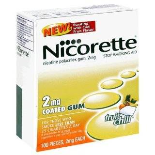 Nicorette Stop Smoking Aid, 2 mg, Gum, Fruit Chill 100 pieces