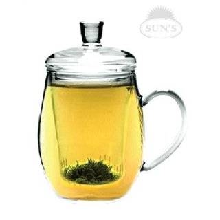 Suns Tea (TM) 12oz Personal All Glass Made Tea Infuser & Mug (Teapot)