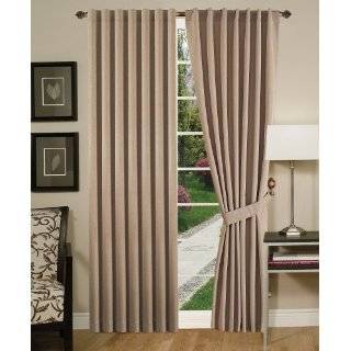 Collection Solid Color Beige Thermal Insulated Back Tap Window Curtain 