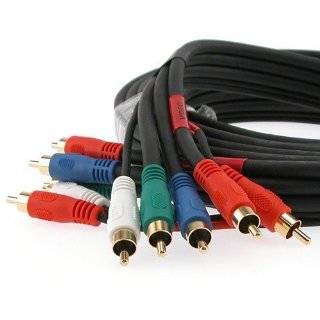 Cmple   25 ft Component Video Audio Cable 5 RCA HDTV Gold 25ft