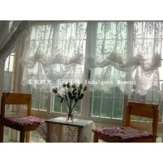   Baroque White Ruffle Adjustable Pull up Shade / curtain lengthened